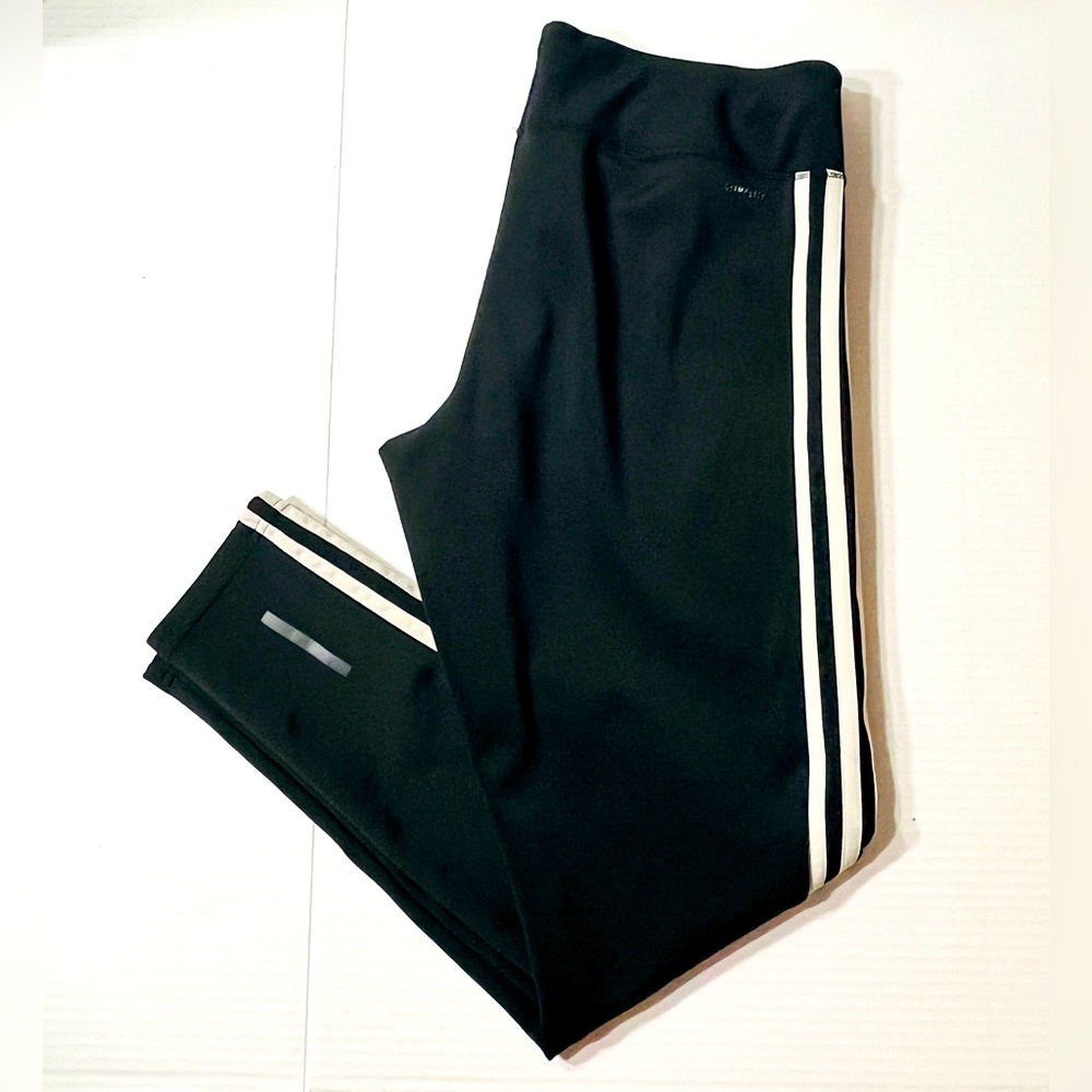 Adidas‎ Climalite Leggings Women’s Large Black Capris Stretch Gym Athleisure
